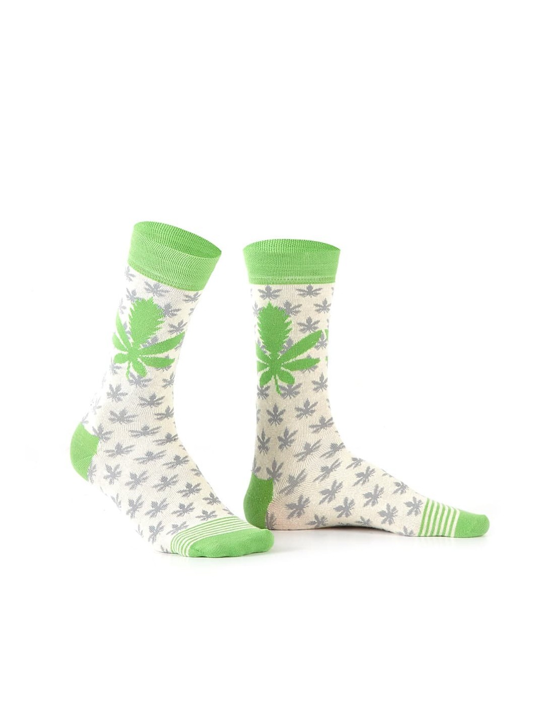 Cream men\'s socks with a leaf SM20 - Online store - Boutique